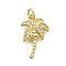 Brass Micro Pave Cubic Zirconia Pendants, Coconut Tree, Long-Lasting Plated, Lead Free & Cadmium Free, Rack Plating, with Jump Ring, Real 18K Gold Plated, 20x13x3mm, Hole: 3.5mm