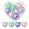 8Pcs 4 Colors Transparent Crackle Acrylic Beads, Gradient Color, Heart, Mixed Color, 19x22x14mm, Hole: 3.5mm, 2pcs/color