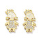 Brass Micro Pave Clear Cubic Zirconia Pendants, Cadmium Free & Lead Free, with Synthetic Opal and Jump Rings, Real 18K Gold Plated, Human Charms, White, 18.5x11x2.5mm, Hole: 3mm