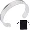 UNICRAFTALE 1pc Stainless Steel Hair Tie Bracelet Grooved Cuff Bangles Blank Bracelet for Inlay 50-60mm Adjustable Empty Open Bangles for Gemstone Leather Inlay Bangle Making