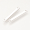 Brass Links connectors, Nickel Free, Real Platinum Plated, Rectangle, 20x2x1mm, Hole: 1mm