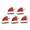 Alloy Enamel Pendants, Cadmium Free & Lead Free, Christmas Hat, Light Gold, Red, 18x20x2mm, Hole: 1.6mm