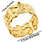 Minimalist Flower 304 Stainless Steel Cuff Rings, Wide Band Open Rings