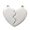 Non-Tarnish 304 Stainless Steel Split Pendants, Double Heart , Stainless Steel Color, 24.5x25x1.4mm, Hole: 1.8mm