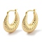 Brass Hoop Earrings, Real 18K Gold Plated, 35x10.5mm