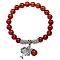 8mm Natural Carnelian Stretch Bracelets, Tree of Life Alloy Charm  Bracelets for Women Men, Antique Silver