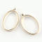 Rack Plating Alloy Oval Open Back Bezel Pendants, For DIY UV Resin, Epoxy Resin, Pressed Flower Jewelry, Cadmium Free & Nickel Free & Lead Free, Golden, 39x23.8x3.5mm, Hole: 2.8mm, Inner Diameter: 31.2x20.8mm