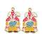 Easter Alloy Enamel Pendants, Cadmium Free & Nickel Free & Lead Free, Golden, Gnome Charm, Gold, 30x17.5x1.5mm, Hole: 1.6mm