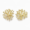 Brass Pendants, Nickel Free, Coral Shape, Raw(Unplated), 25x23x8.5mm, Hole: 1mm