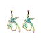 304 Stainless Steel Pendants, Flower & Bird Charms, Rainbow Color, 28x21x1mm, Hole: 5x2.5mm