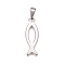 Tarnish Resistant 304 Stainless Steel Pendants, Ichthys/Jesus Fish, for Easter, Stainless Steel Color, 36.5x12x1.5mm, Hole: 9.5x4mm