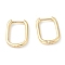 Brass Huggie Hoop Earrings, Long-Lasting Plated, Rectangle, Real 18k Gold Plated, 15.5x11.5x2mm, Pin: 1mm