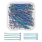 100Pcs 2 Style Ion Plating(IP) 304 Stainless Steel Eye Pins, Rainbow Color, 22 Gauge, 30x0.6mm, 35x0.6mm, Hole: 2mm, 50pcs/style