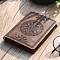 PU Leather Notebook, with Paper Inside, for School Office Supplies, Rectangle with Round Pattern, Coconut Brown, 14.6x10.5cm
