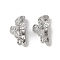 Brass Micro Pave Cubic Zirconia Pendants Bails, Lead Free & Cadmium Free, Long-Lasting Plated, Rack Plating, Flower, Platinum, 15.5x14x7.5mm, Hole: 1.6mm