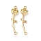 Rack Plating Alloy Pendants, with Rhinestone, Flower Charms, Golden, 32x5x3.5mm, Hole: 1.2mm