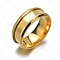 201 Stainless Steel Grooved Finger Ring Settings, Ring Core Blank, for Inlay Ring Jewelry Making, Golden, Size 9, 8mm, Inner Diameter: 19mm