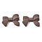 Spray Painted CCB Plastic Beads, Bowknot, Rosy Brown, 24x33x7.5mm, Hole: 1.6mm