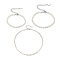 Sterling Silver & Freshwater Pearl Beaded Necklaces & Bracelets & Anklets Sets for Women, White, Necklaces: 370mm; Bracelets: 150mm, Anklets: 210mm