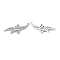Brass Pave Clear Cubic Zirconia Connector Charms, Cadmium Free & Nickel Free & Lead Free, Starfish Links, Platinum, 13x32x2.5mm, Hole: 1mm