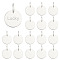 20Pcs Stainless Steel Pendants, with Iron Jump Ring, Flat Round Charm, Stainless Steel Color, 30x1mm, Jump Ring: 16x1.2mm, 13.5mm inner diameter