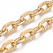 Aluminum Textured Cable Chain, Oval Link Chains, Unwelded, Light Gold, 22.5x15.5x4mm