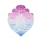 Gradient Color Heart Earring Display Cards, with Week, Violet, 15.55x12.9x0.04cm, Hole: 1.5mm