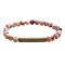 6MM Natural Imperial Jasper Beaded Bracelets, Tube Brass Micro Pave Cubic Zirconia Stretch Bracelets