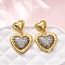 Brass Micro Pave Clear Cubic Zirconia Dangle Earrings, Heart, Cadmium Free & Lead Free, Rack Plating, Long-Lasting Plated, Golden, 29.5x18.5mm