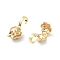 Brass Bead Tips, Calotte Ends, Clamshell Knot Cover, Cadmium Free & Nickel Free & Lead Free, Flower, Real 18K Gold Plated, 15x5mm, Hole: 1mm, Inner Diameter: 3.5x4mm
