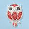 Zinc Alloy Pendants, with Rhinestone, Owl, Ruby, 57.5x37.5x12mm, Hole: 2.2mm