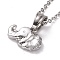 Non-Tarnish 304 Stainless Steel Elephant Pendant Necklace for Women, Stainless Steel Color, 19.69 inch(50cm)