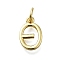 Brass Pendants, With Jump Ring, Long-Lasting Plated, Lead Free & Cadmium Free, Rack Plating, Real 18K Gold Plated, Symbol, 12x8x2mm, Hole: 3mm