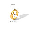 Irregular Hammered Stainless Steel Open Cuff Rings, Summer Beach, No Fading, Real 18K Gold Plated, Inner Diameter: 17mm