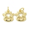 Rack Plating Brass Pendants, with Jump Rings, Long-Lasting Plated, Lead Free & Cadmium Free, Zodiac Charm, Cattle, 12x11.5x1.5mm, Hole: 3.5mm
