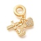 Brass Clear Cubic Zirconia Cross & Anchor & Heart European Dangle Charms, Large Hole Pendants, Cadmium Free & Nickel Free & Lead Free, Real 18K Gold Plated, 26mm, Hole: 5mm