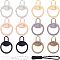 12Pcs Alloy Zipper Puller, 12Pcs Plastic Zipper Puller, with Nylon Cord, Garment Accessories, Mixed Color, Alloy Zipper Puller: 38x27.5x3.2mm
