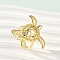 Sea Turtle Brass Cuff Rings for Women, Cadmium Free & Lead Free, Real 18K Gold Plated, Tray: 27.5x30.5mm, Inner Diameter: Adjustable