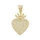 Сердце стойки обшивки латунь микро проложить Цирконом подвески KK-Z074-56G-1