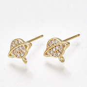 Латунные серьги-гвоздики из циркония KK-S350-027G
