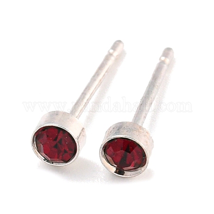 Серьга-гвоздик из латуни с микропаве из кубического циркония EJEW-C102-37P-01-1