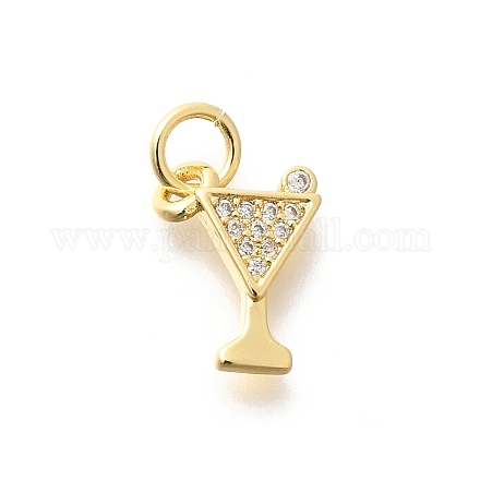 Латунные микропаве прозрачные подвески с фианитом KK-L225-009G-01-1