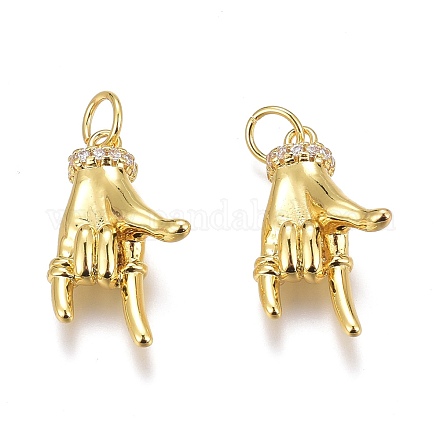 Латунные микропаве прозрачные подвески с фианитом ZIRC-O035-12G-1
