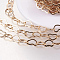 Rack Plating Brass Handmade Chains, Soldered, with Spool, Cadmium Free & Nickel Free & Lead Free, Heart Link Chains, Light Gold, 6.5x4.5x0.3mm, about 32.8 Feet(10m)/roll