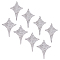 304 Stainless Steel Pendants, Textured, Star, Stainless Steel Color, 34x25x1mm, Hole: 1.2mm, 20pcs/box