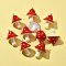 10Pcs Opaque Resin Pendants, Mushroom Charms, Red, 34~36x22~26x22~26mm, Hole: 2mm