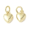 Alloy Pendants, with Jump Ring, Heart Charms, Rack Plating, Long-Lasting Plated, Golden, 10.5x7.5x4mm, Hole: 4mm