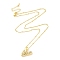 Brass Micro Pave Clear Cubic Zirconia Pendant Necklaces, Letter V, 17.72 inch(450mm), Letter V: 19x17mm