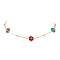 Glass Daisy Flower Beaded Necklace, Brass Cable Necklaces for Women, Colorful, 14.84 inch(377mm)