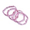 Natural Rose Quartz Bead Stretch Bracelets, Tumbled Stone, Nuggets, Inner Diameter: 2~2-1/4 inch(5.2~5.6cm)